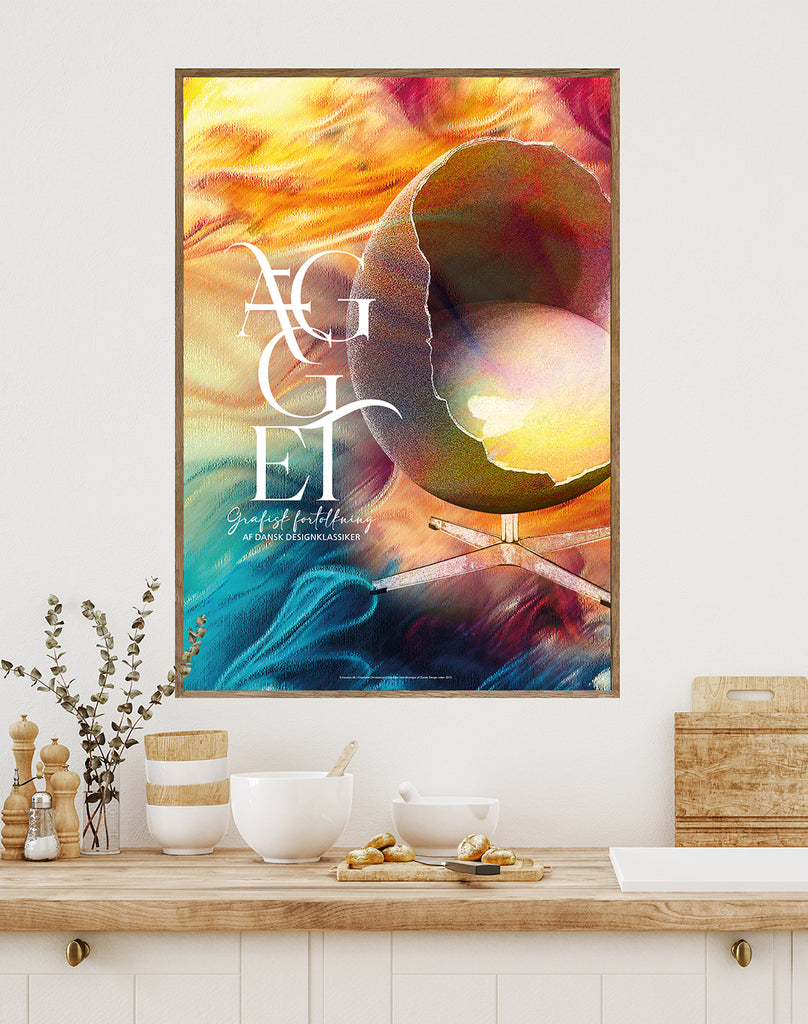 ÆGGET Multi Color - Farverig Grafisk fortolkning af Dansk designklassiker