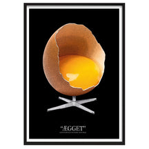 "ÆGGET" Black Original - Grafisk fortolkning af Dansk designklassiker