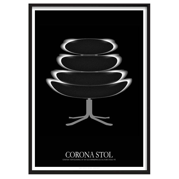 "Corona Stolen" Black Original - Grafisk fortolkning af Dansk design klassiker