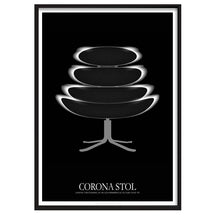 "Corona Stolen" Black Original - Grafisk fortolkning af Dansk design klassiker