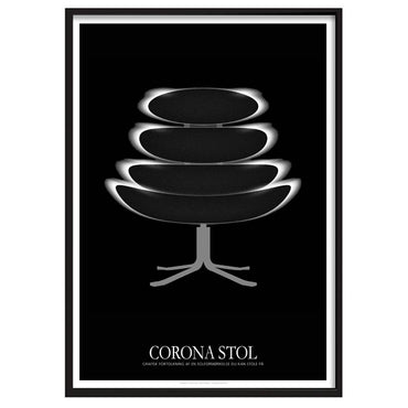 "Corona Stolen" Black Original - Grafisk fortolkning af Dansk design klassiker