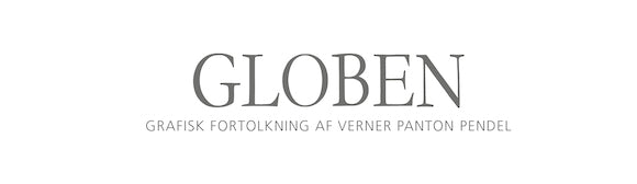 GLOBEN på sort eller hvid baggrund - Grafisk fortolkning af Verner Pantons pendel