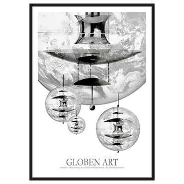 GLOBEN ART Grafisk fortolkning af Verner Pantons pendel GLOBEN