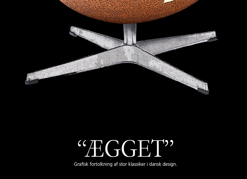 "ÆGGET" Black Original - Grafisk fortolkning af Dansk designklassiker
